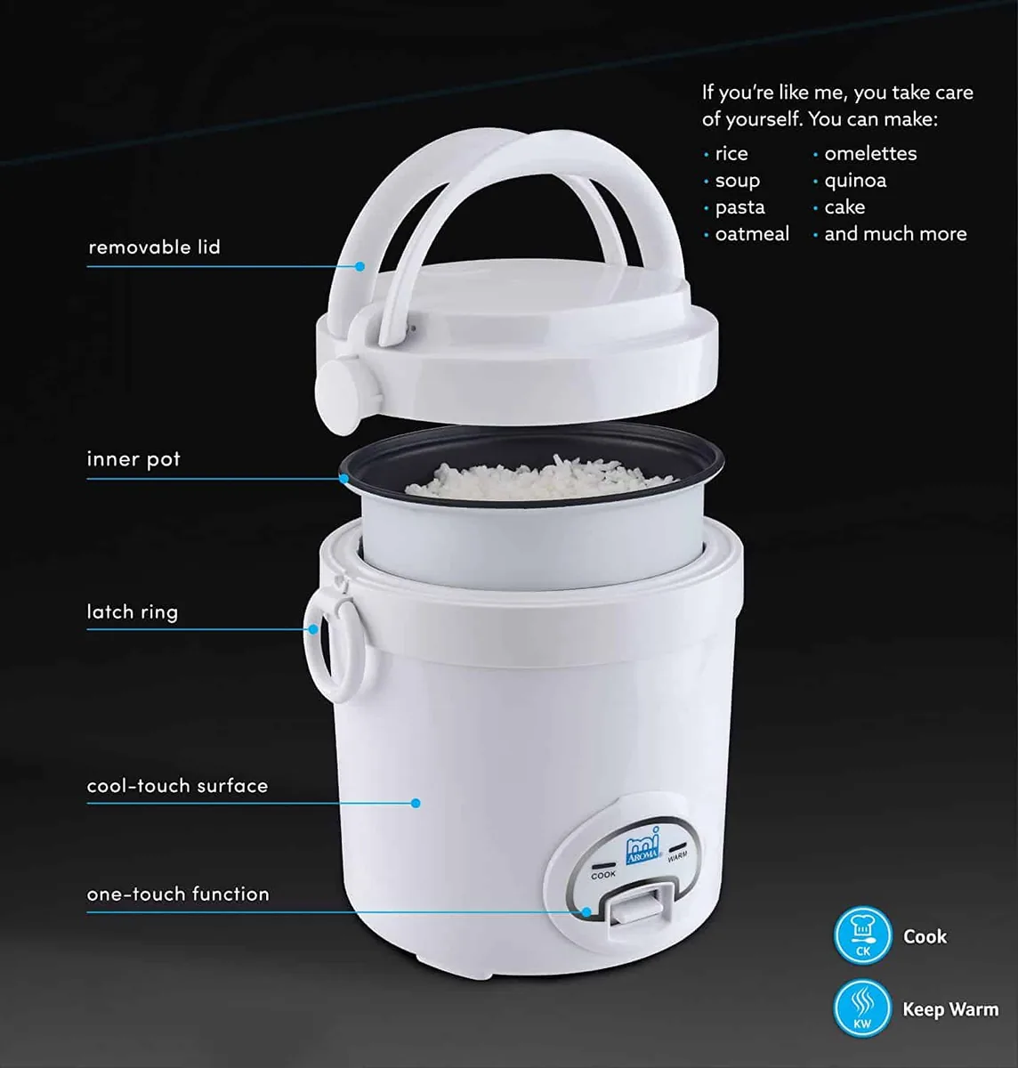 Aroma MI Cool Touch Mini Rice Cooker