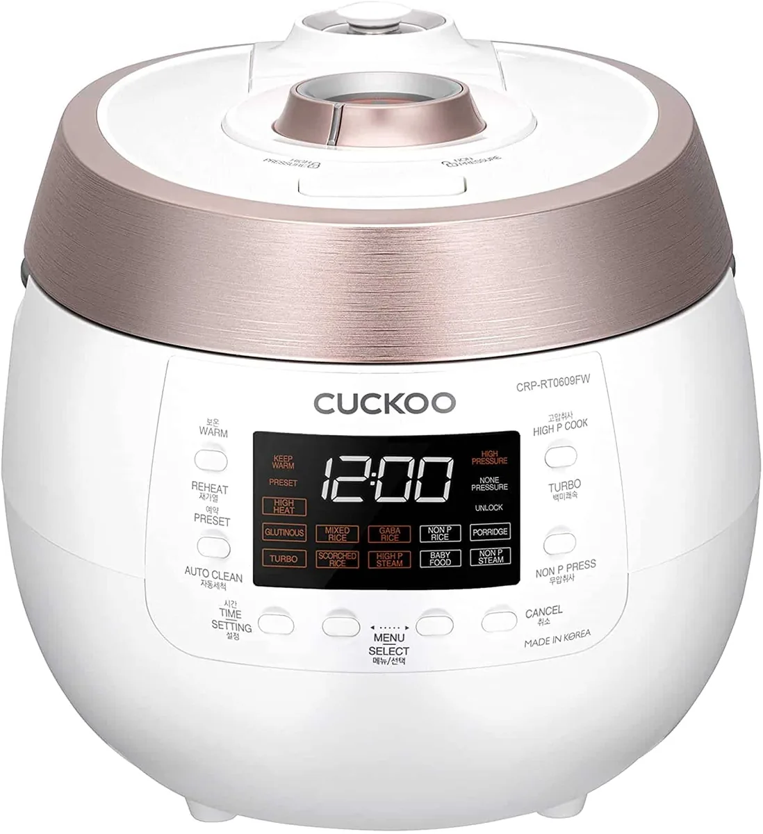 Cuckoo 6-Cup Twin Pressure Plate Rice Cooker & Warmer CRP-RT0609FW