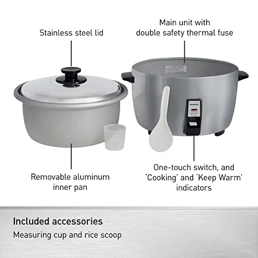 Panasonic SR-42HZP Commercial Rice Cooker with measuring cup and rice scoop