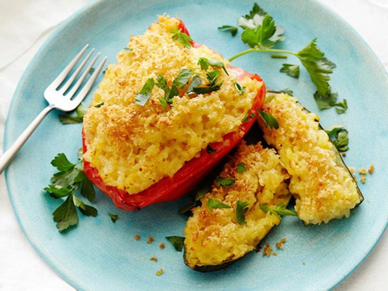 Risotto Stuffed Peppers and Zucchini Recipe