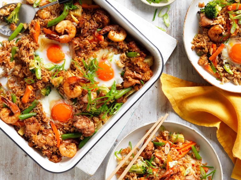 One-Pan Nasi Goreng Prawn Rice Bake Recipe