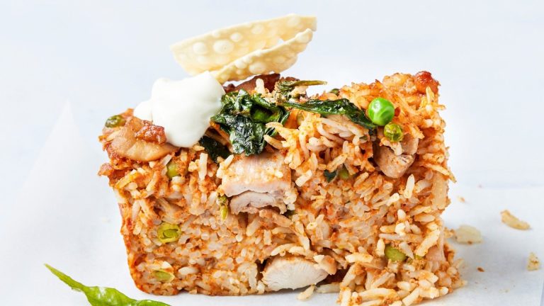 Butter Chicken Rice Slice Recipe