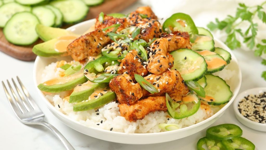 Spicy Salmon Rice Bowl Recipe We Know Rice
