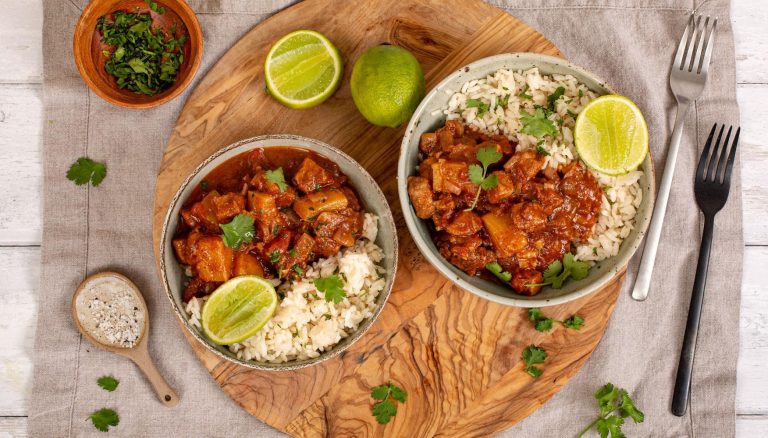 Caribbean Pork with Pineapple Rice Salad Recipe