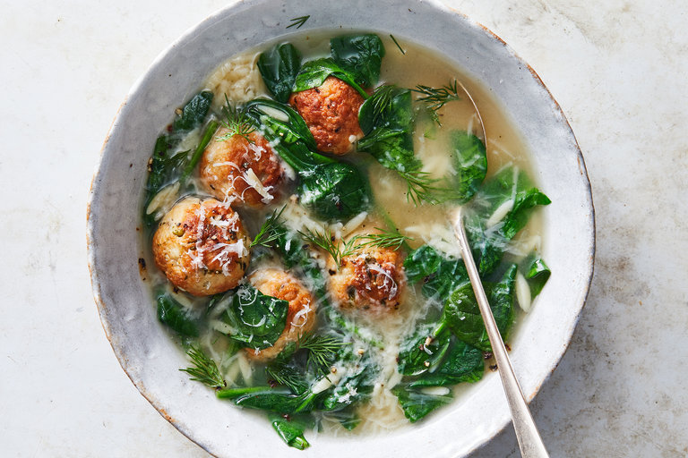 Italian Rice and Meatball Broth Recipe